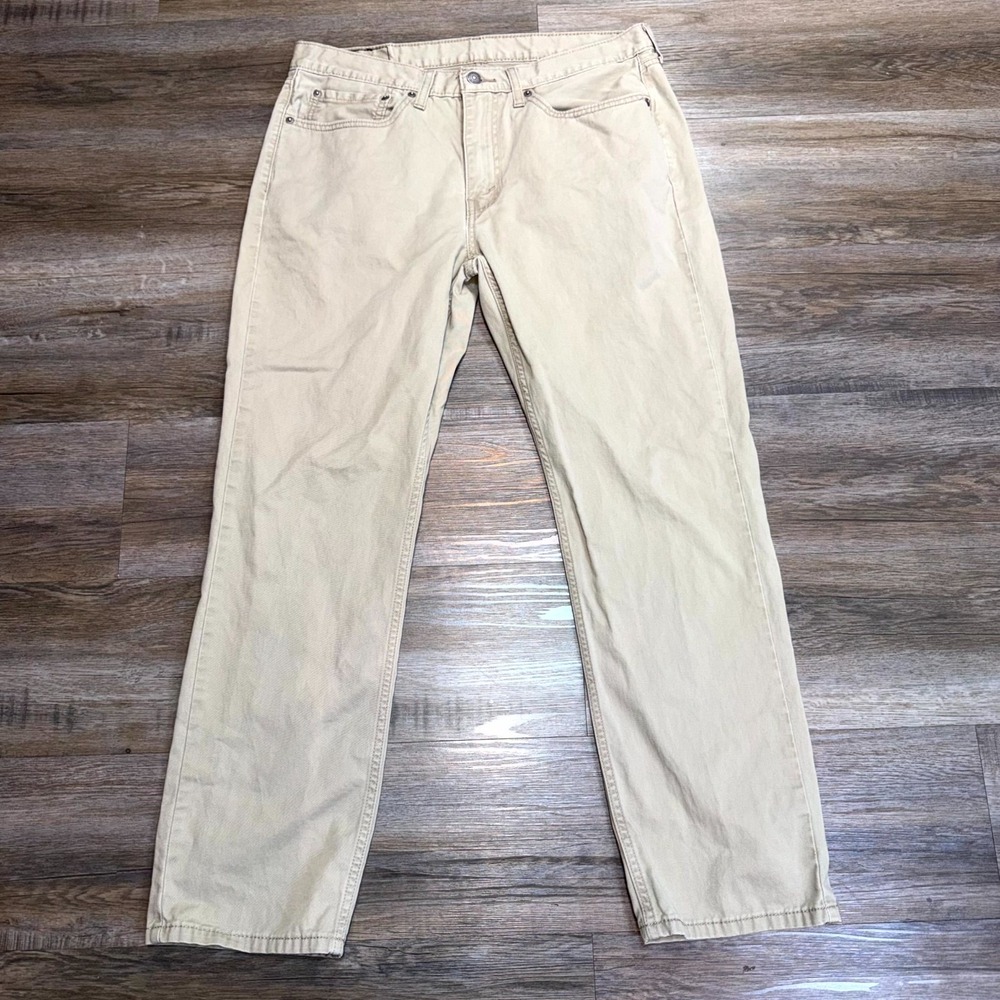 Levi's 514 Straight-Leg Denim Jeans Mens W34 x L30 Beige Five-Pocket Design